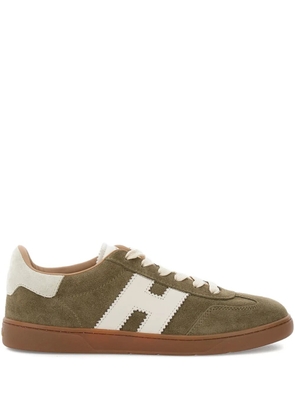 Hogan suede-panels leather H-logo sneakers - Green
