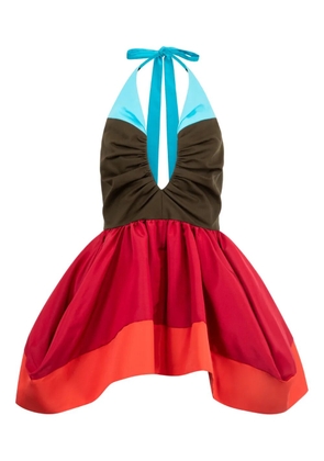 Christopher John Rogers pleated bust umbrella halter top - Red