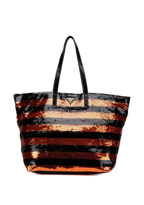 Prada Pre-Owned 2010-2025 Satin Sequin Stripes tote bag - Black
