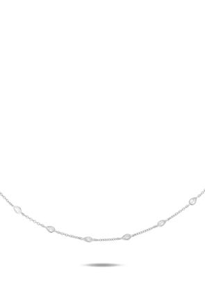 LB Exclusive 18K white gold diamond station necklace - Silver
