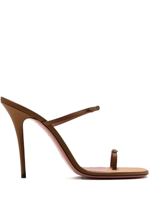 Amina Muaddi 105mm Adut crystal-buckle sandals - Brown