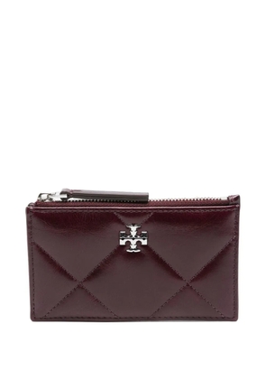 Tory Burch Kira quilted zip-top card holder - Purple