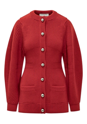 Lanvin ribbed button cardigan - Red