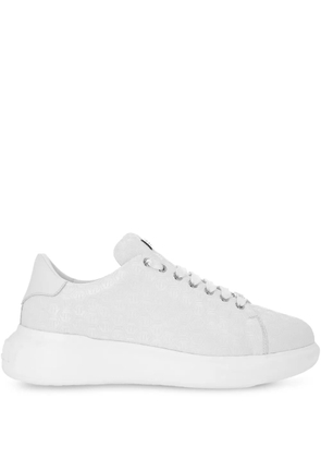 Philipp Plein monogram-embossed leather sneakers - White