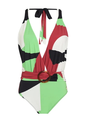 Brigitte Vivi geometric-print swimsuit - Green