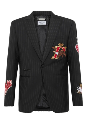 Philipp Plein eagle-appliqué blazer - Grey