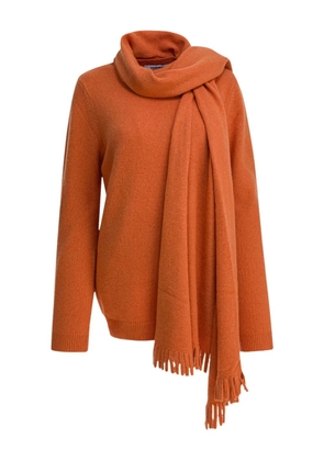 SANDBEIGE fringed scarf knitwear - Orange