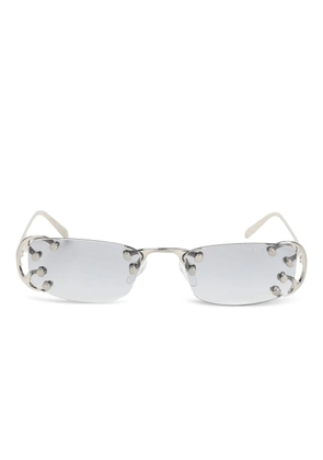 Prada Eyewear studded rectangle sunglasses - Silver