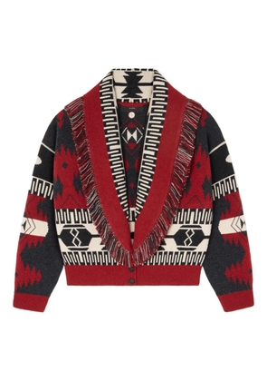 Alanui Icon Jacquard fringe cardigan - Red