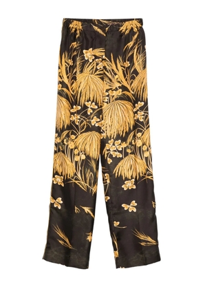 F.R.S For Restless Sleepers floral-print silk trousers - Black