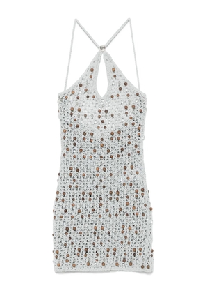 Coperni beaaded knitted mini dress - Grey