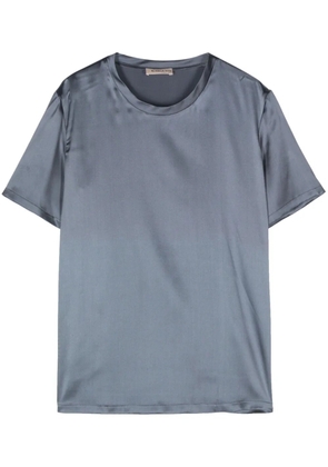 Blanca Vita crew-neck satin T-shirt - Blue