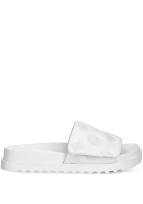 GUESS USA Fabio embroidered flat sandals - White
