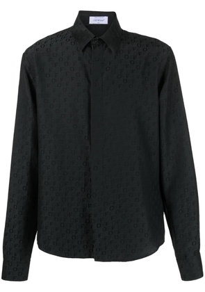 Off-White logo-print silk-cotton shirt - Black