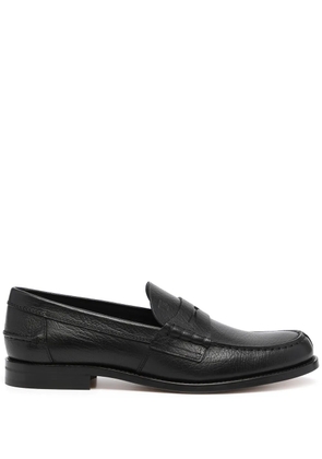 Tod's round-toe crinkled-finish loafers - Black