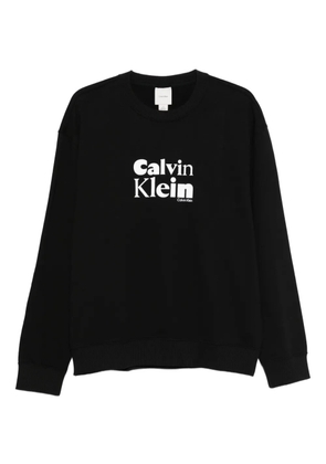 Calvin Klein logo-print crew neck sweatshirt - Black