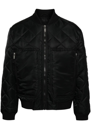 Just Cavalli logo-embroidered bomber jacket - Black