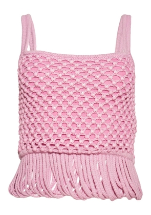 diotima Loop fringe knit-mesh tank top - Pink