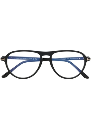 TOM FORD Eyewear T-logo pilot-frame glasses - Black