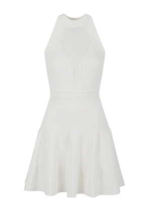 Balmain ribbed halter dress - White
