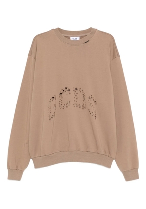 GCDS cut-out logo sweatshirt - Brown