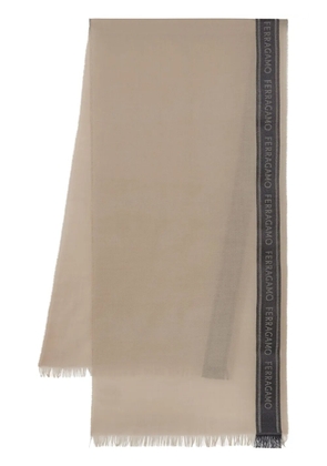 Ferragamo color-block logo-print scarf - Neutrals