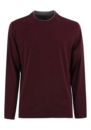 Brunello Cucinelli long-sleeved crew-neck T-shirt - Red