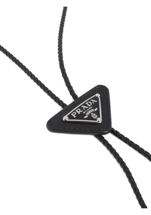 Prada triangle leather tie - Black