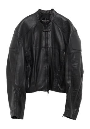 Balenciaga perforated leather jacket - Black