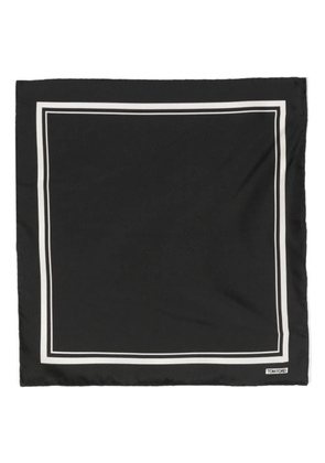 TOM FORD logo-print striped silk scarf - Black