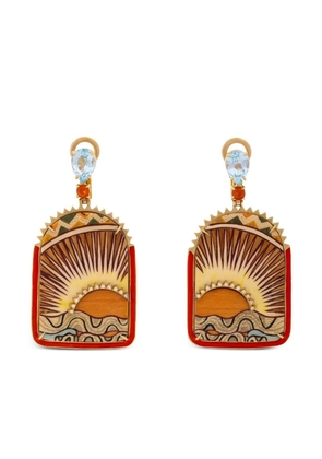 SILVIA FURMANOVICH 18K yellow gold Marquetry Window Sunset earrings