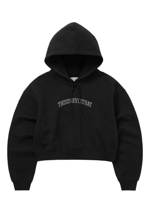 This Is Never That embroidered-logo hoodie - Black