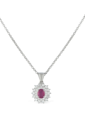 LB Exclusive platinum diamond and ruby necklace - Silver