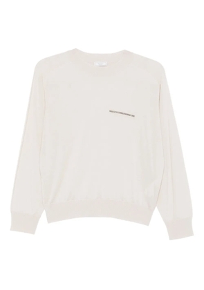 Peserico embellished crew-neck sweater - Neutrals