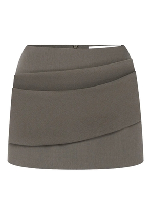 Alex Perry asymmetric-drape mini skirt - Grey