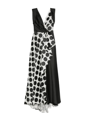 Gemy Maalouf polka-dot ruffled maxi dress - White