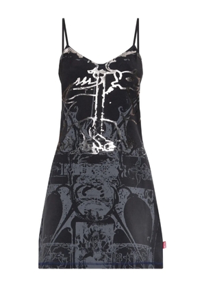 Diesel D-Longy metallic-print slip dress - Black