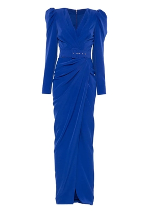 Rhea Costa belted gown - Blue