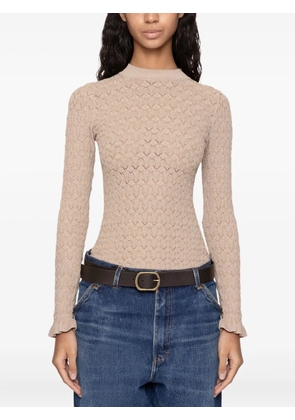 Sea textured-knit long-sleeve sweater - Neutrals