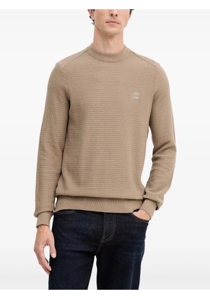 BOSS logo-patch sweater - Neutrals