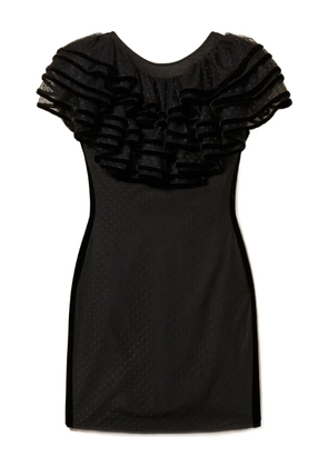 TWINSET ruffled-detail tulle dress - Black