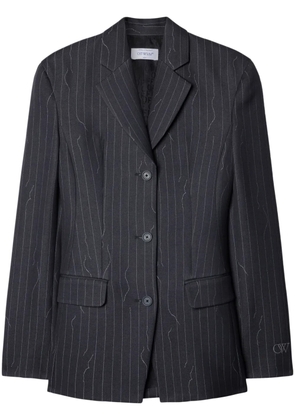 Off-White pinstripe-pattern virgin wool-blend blazer - Grey