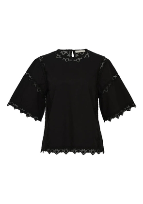 Ulla Johnson lace-trimmed short-sleeve blouse - Black