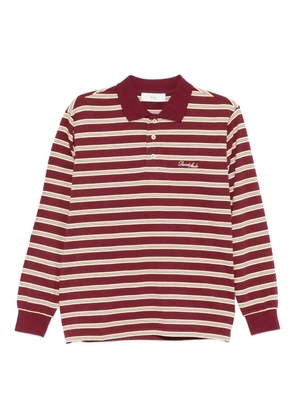 DUNST striped long-sleeved polo shirt - Red