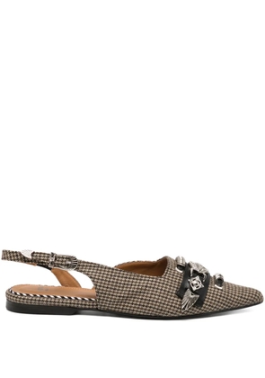 Toga buckle-embellished flat pumps - Brown