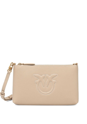 PINKO logo-detail zip-top cross body bag - Neutrals