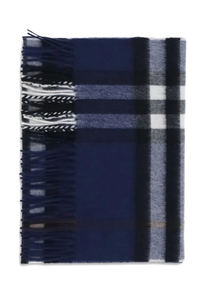 Burberry check cashmere scarf - Blue