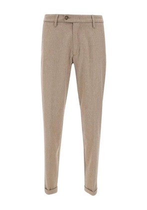 Re-Hash Mucha10g welt-pockets turn-up trousers - Neutrals
