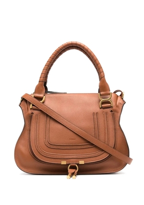Chloé Marcie grained-leather tote bag - Brown