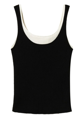 TWINSET Trompe-l'œil fitted knit top - Black